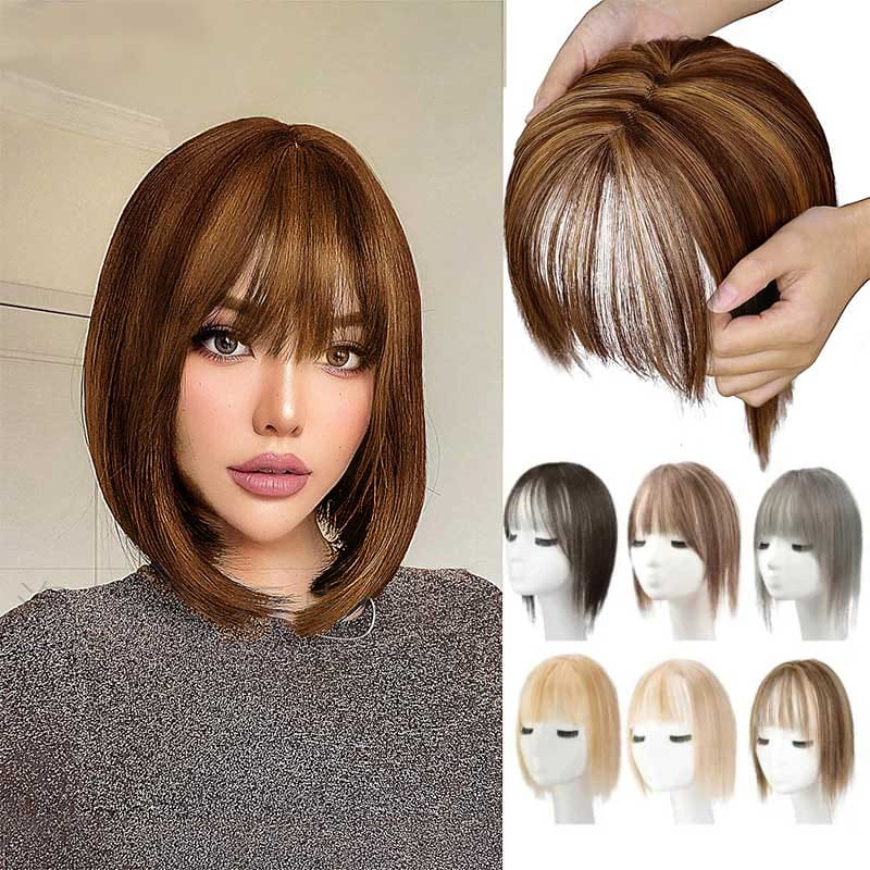 Skanto | Natural Hair Piece with Bangs for Women
