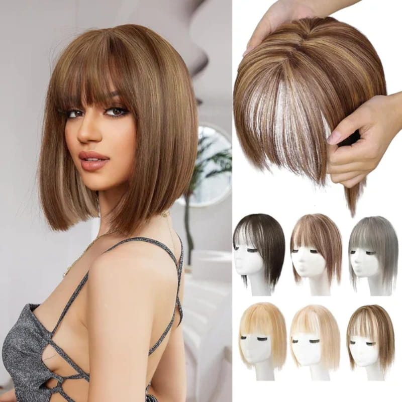 Skanto | Natural Hair Piece with Bangs for Women