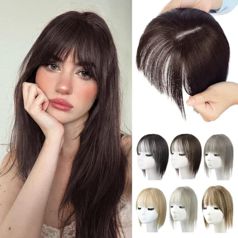 Skanto | Natural Hair Piece with Bangs for Women