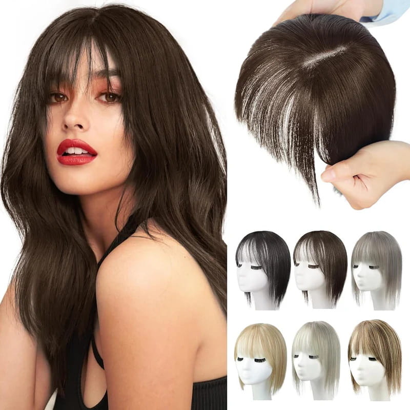 Skanto | Natural Hair Piece with Bangs for Women