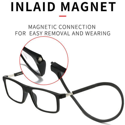 Magnetic neck-hanging anti-loss reading glasses