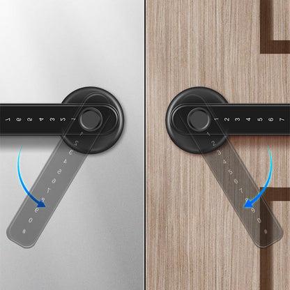 Smart door handle with fingerprint sensor and Bluetooth app control