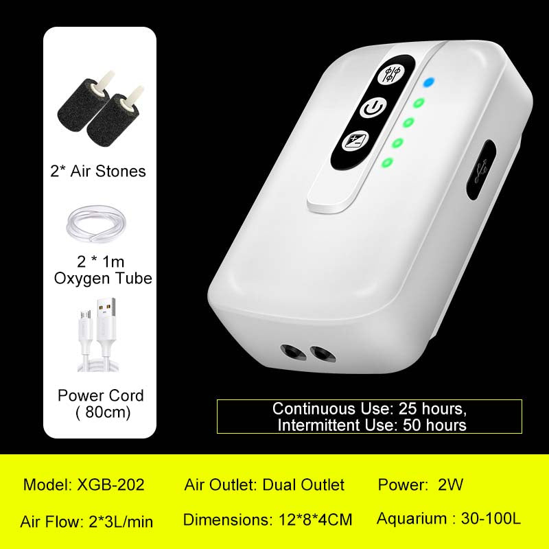 Skanto | Portable Rechargeable Aquarium Oxygen Pump, Outdoor