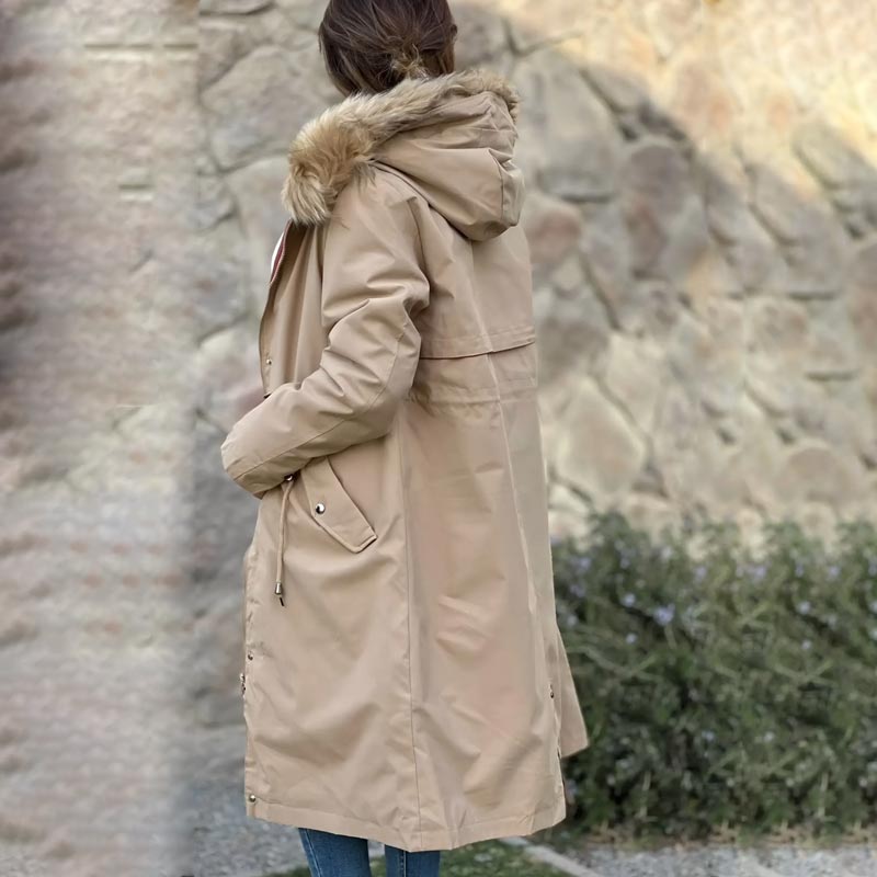 Skanto | 🎁Early Black Friday Sale🎁Hooded Winter Jacket with Fur Collar, Casual Parka for Women⛄