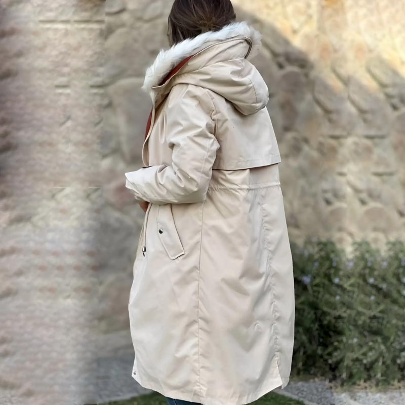 Skanto | 🎁Early Black Friday Sale🎁Hooded Winter Jacket with Fur Collar, Casual Parka for Women⛄