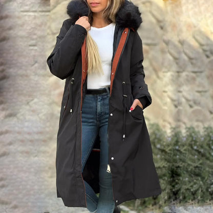 Skanto | 🎁Early Black Friday Sale🎁Hooded Winter Jacket with Fur Collar, Casual Parka for Women⛄