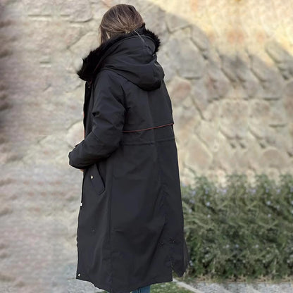 Skanto | 🎁Early Black Friday Sale🎁Hooded Winter Jacket with Fur Collar, Casual Parka for Women⛄