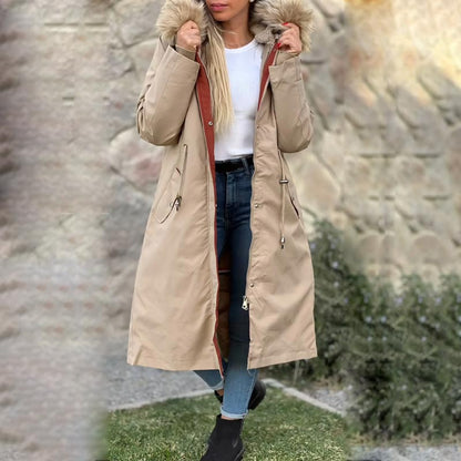 Skanto | 🎁Early Black Friday Sale🎁Hooded Winter Jacket with Fur Collar, Casual Parka for Women⛄