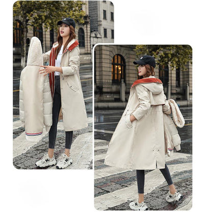 Skanto | 🎁Early Black Friday Sale🎁Hooded Winter Jacket with Fur Collar, Casual Parka for Women⛄