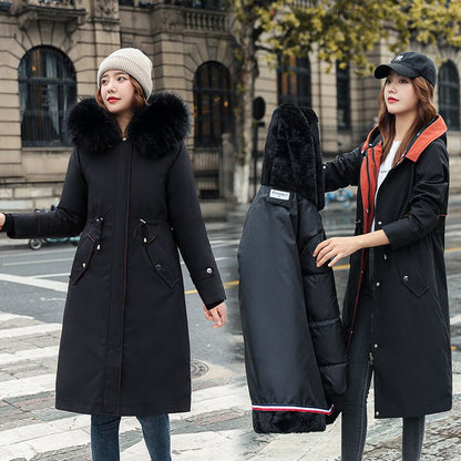 Skanto | 🎁Early Black Friday Sale🎁Hooded Winter Jacket with Fur Collar, Casual Parka for Women⛄