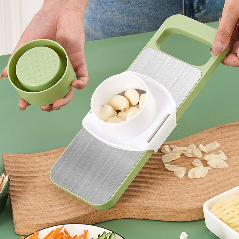 Skanto | Multifunctional 7-in-1 Stainless Steel Kitchen Chopper with Hand Guard