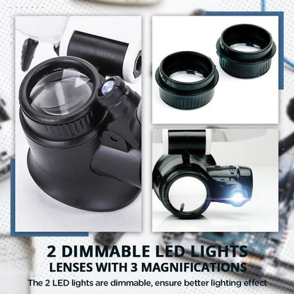 BowLift | LED glasses with magnifying lenses (8x 15x 23x)