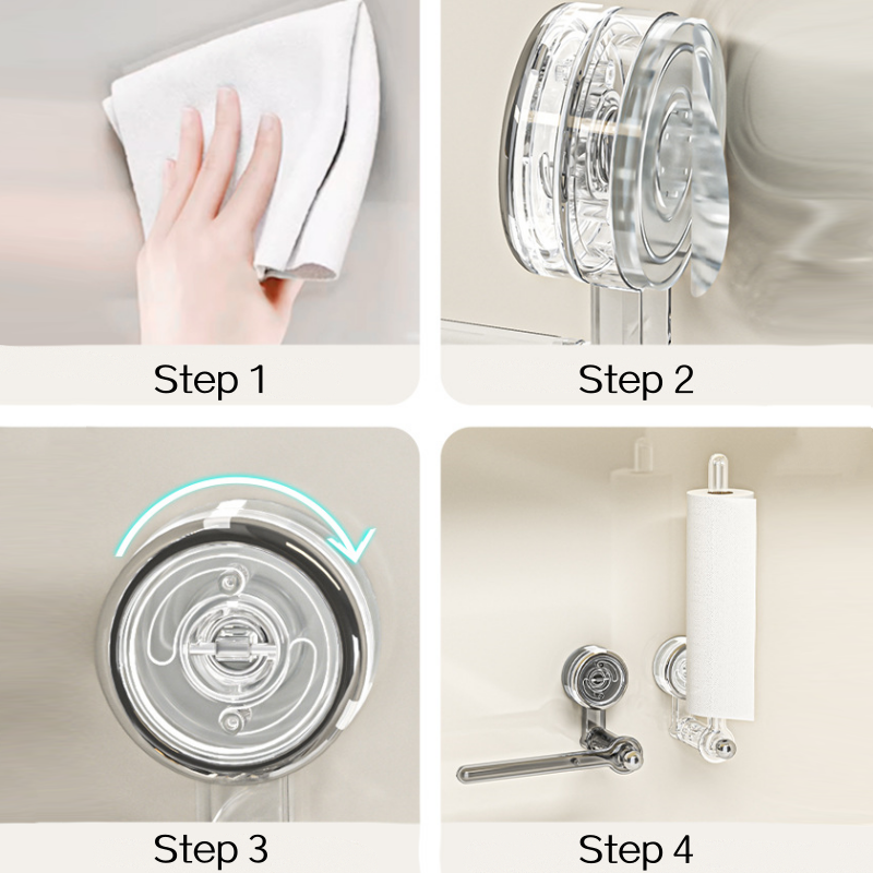 BowLift | Multifunctional vacuum suction cup toilet paper holder