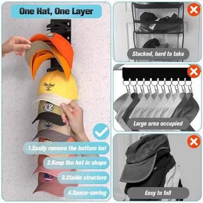 Skanto | Multi-Layer Baseball Cap Hat Holder with 2 Mounting Options