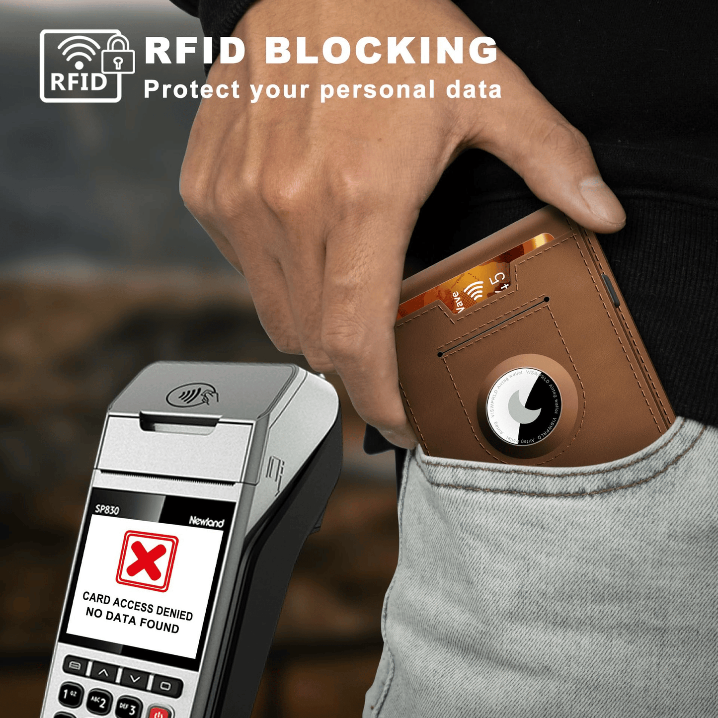 Skanto | 🔥Pop Up Aluminum Case Money Clip Slim Leather Slots Credit Card Holders RFID Blocking Bifold Minimalist Wallet