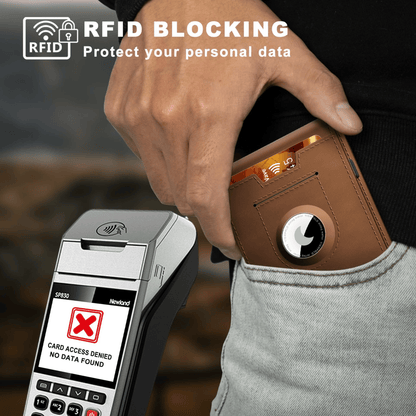 Skanto | 🔥Pop Up Aluminum Case Money Clip Slim Leather Slots Credit Card Holders RFID Blocking Bifold Minimalist Wallet