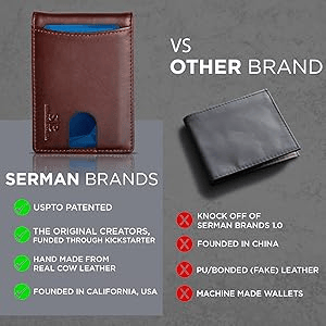 Skanto | 🔥Pop Up Aluminum Case Money Clip Slim Leather Slots Credit Card Holders RFID Blocking Bifold Minimalist Wallet