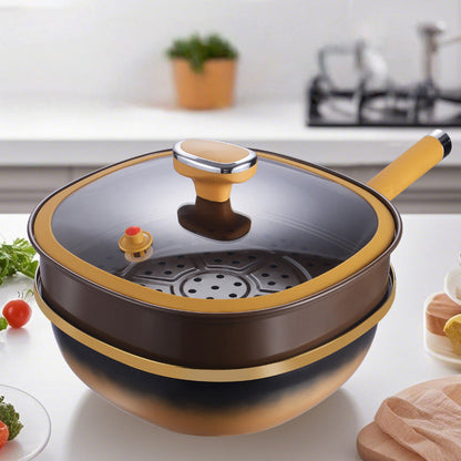 Skanto | 🍳[Titanium Extreme Non-Stick Frying Pan] Revolutionize Your Kitchen, Effortless Cooking Without Oil Smoke!