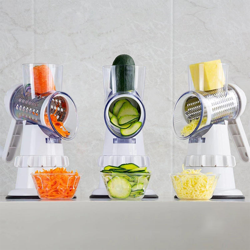 Skanto | 3-in-1 Rotary Cheese Grater and Vegetable Slicer