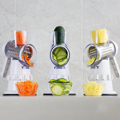 Skanto | 3-in-1 Rotary Cheese Grater and Vegetable Slicer