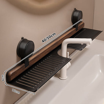 BowLift | Shelf with suction cups in walnut
