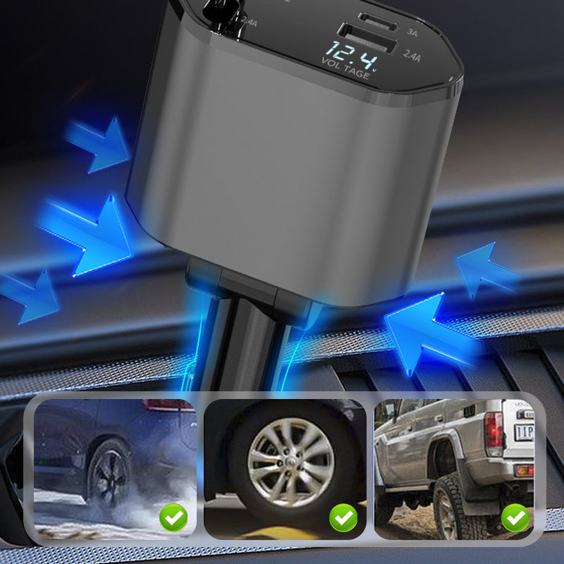 Skanto | 4-in-1 Fast Charger & Retractable Car Charger
