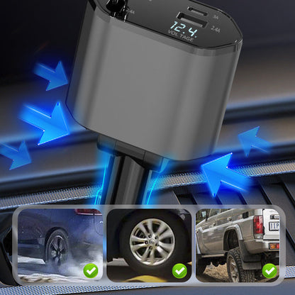 Skanto | 4-in-1 Fast Charger & Retractable Car Charger