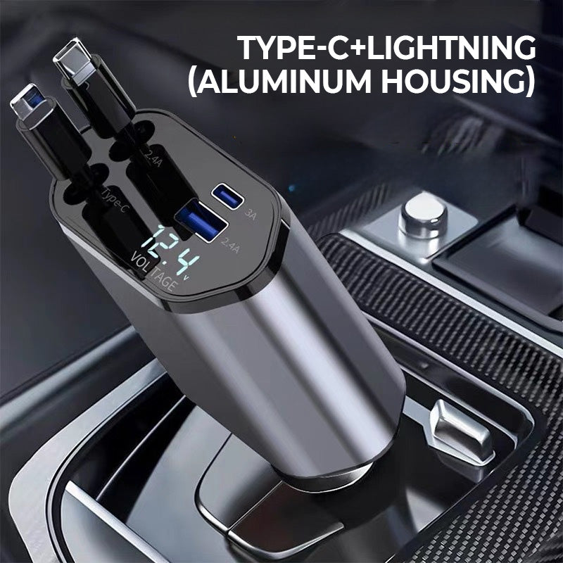 Skanto | 4-in-1 Fast Charger & Retractable Car Charger