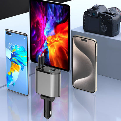 Skanto | 4-in-1 Fast Charger & Retractable Car Charger