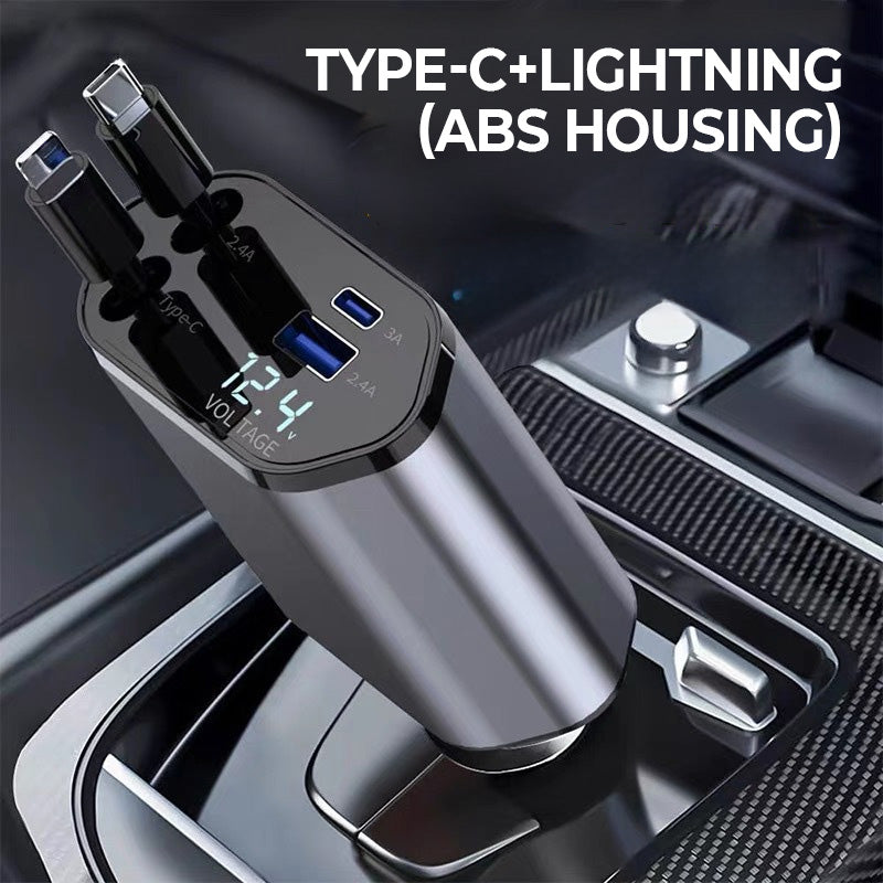 Skanto | 4-in-1 Fast Charger & Retractable Car Charger