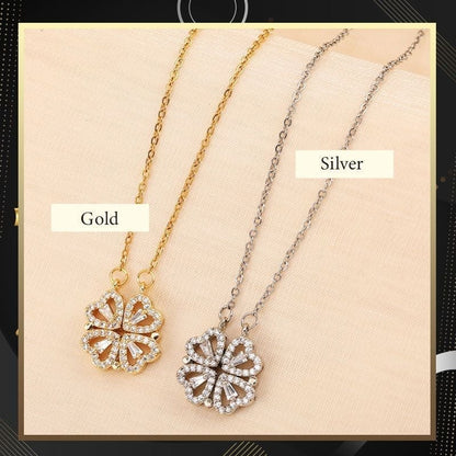 BowLift | Heart-shaped necklace with four leaves
