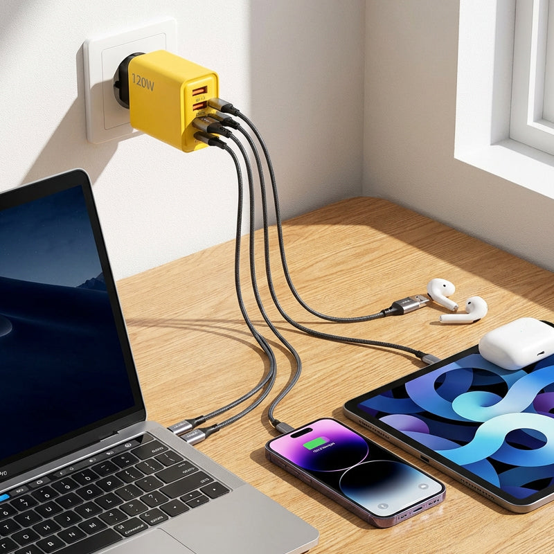 120W USB fast charger with 4 ports | Karnz