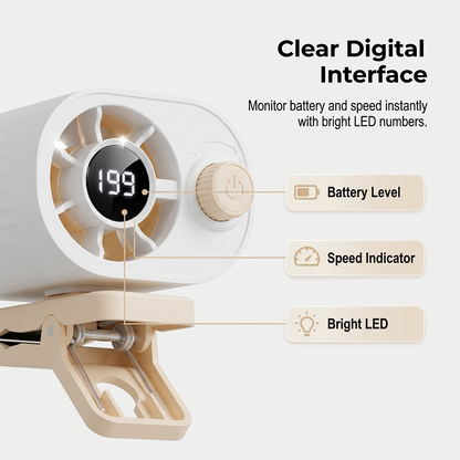 Rechargeable Clip-On Air Cooler for Outdoors | Bowlift