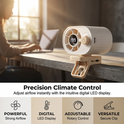 Rechargeable Clip-On Air Cooler for Outdoors | Bowlift