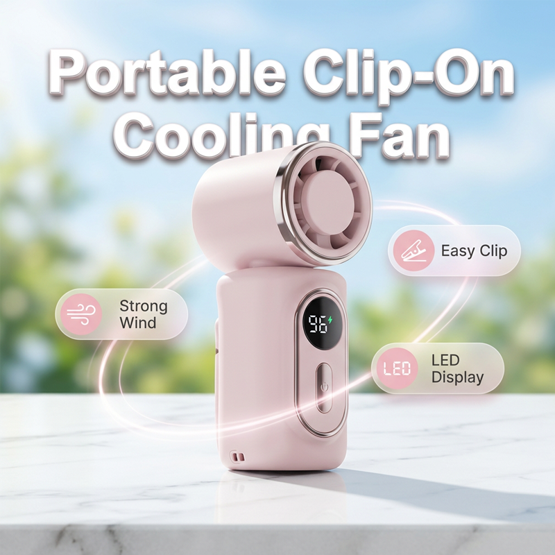 Portable Clip-On Fan with LED Display | Kalsten