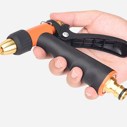 High-pressure garden hose nozzle made of metal | Bowlift