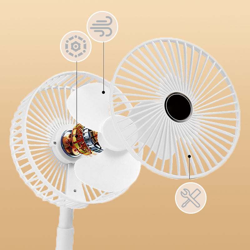 Rechargeable, foldable USB telescopic fan – quiet, 180° adjustable, 4 speed levels, portable ✨ | Karnz