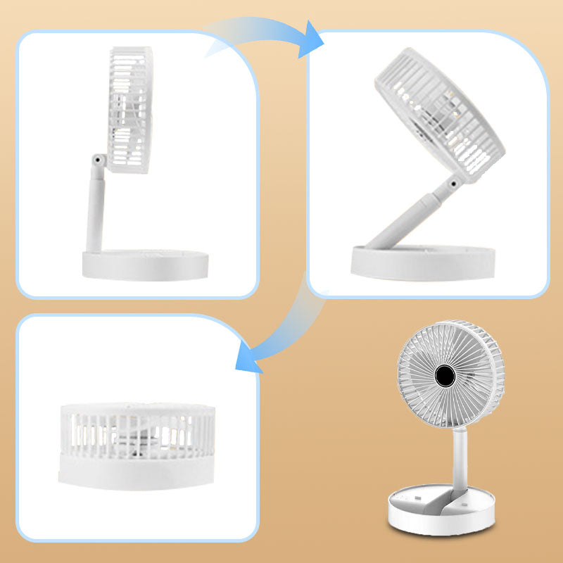 Rechargeable, foldable USB telescopic fan – quiet, 180° adjustable, 4 speed levels, portable ✨ | Karnz