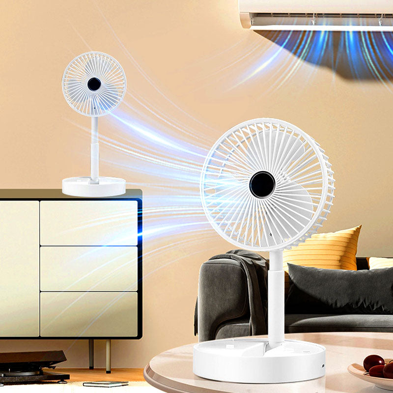 Rechargeable, foldable USB telescopic fan – quiet, 180° adjustable, 4 speed levels, portable ✨ | Karnz