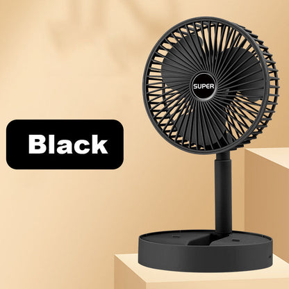 Rechargeable, foldable USB telescopic fan – quiet, 180° adjustable, 4 speed levels, portable ✨ | Karnz