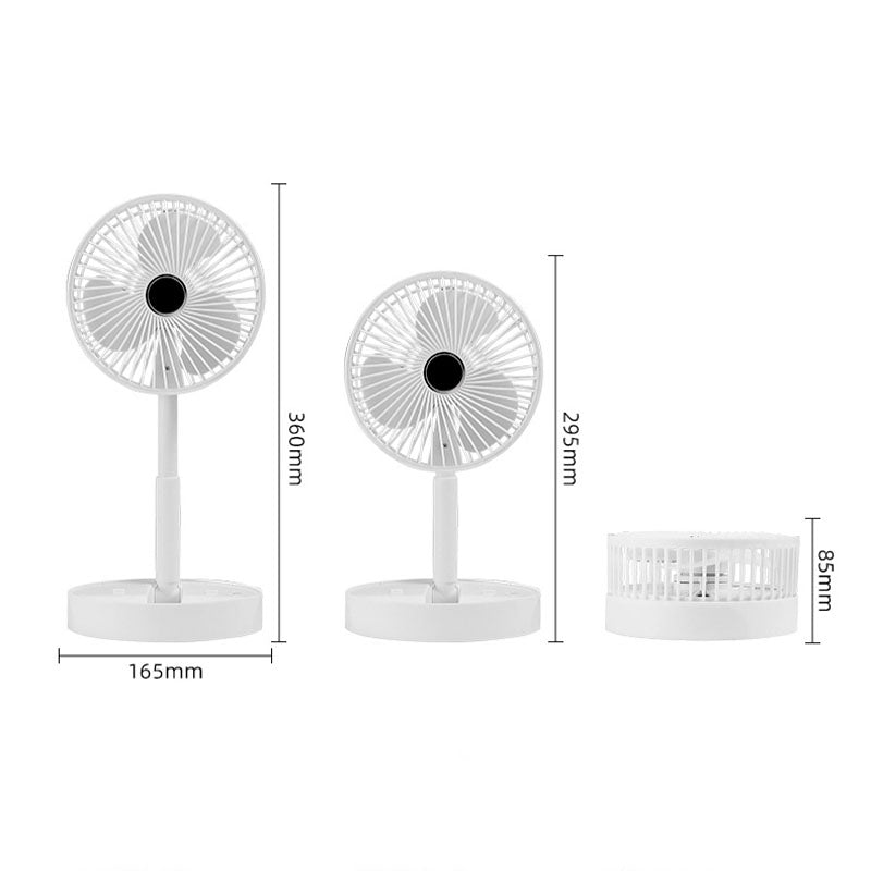 Rechargeable, foldable USB telescopic fan – quiet, 180° adjustable, 4 speed levels, portable ✨ | Karnz