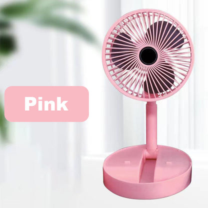 Rechargeable, foldable USB telescopic fan – quiet, 180° adjustable, 4 speed levels, portable ✨ | Karnz