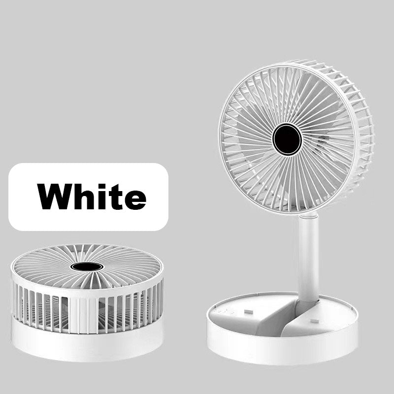 Rechargeable, foldable USB telescopic fan – quiet, 180° adjustable, 4 speed levels, portable ✨ | Karnz