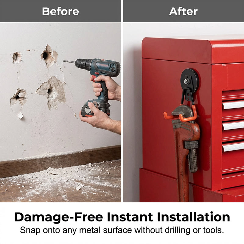 Magnetic double hook for tool storage | Karnz