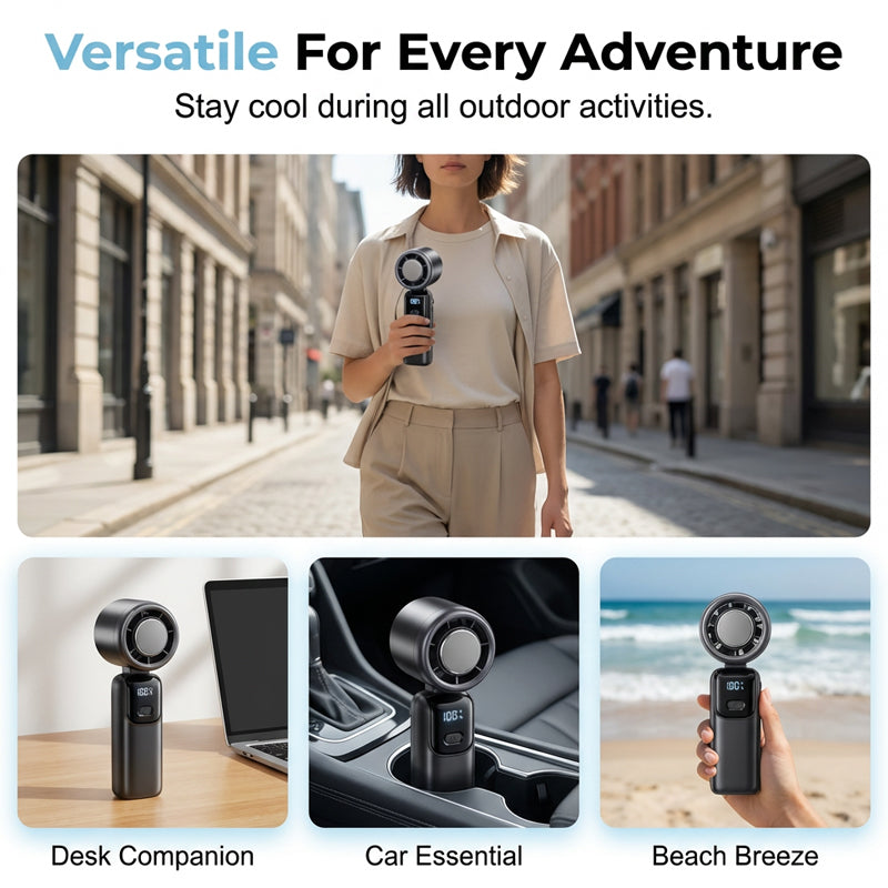 Portable High-Speed Hand Fan with Ice Cooler | Karnz