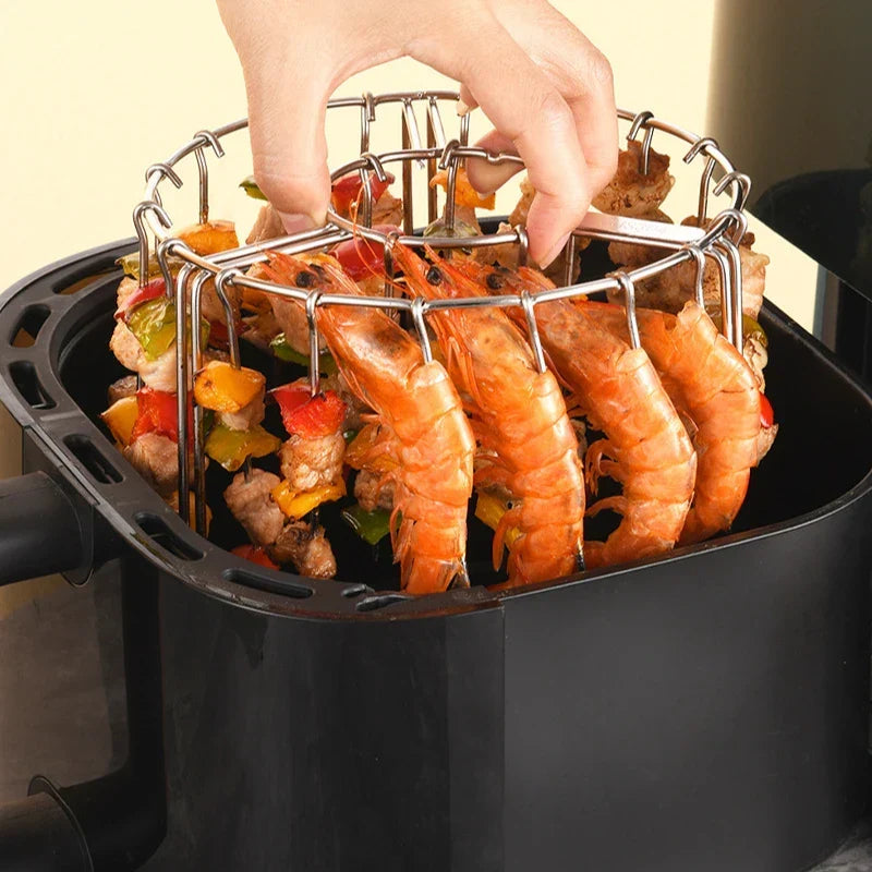 Stainless Steel Air Fryer Kebab Rack Vertical Hanging Skewers Grill | Karnz