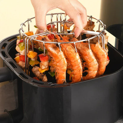 Stainless Steel Air Fryer Kebab Rack Vertical Hanging Skewers Grill | Karnz