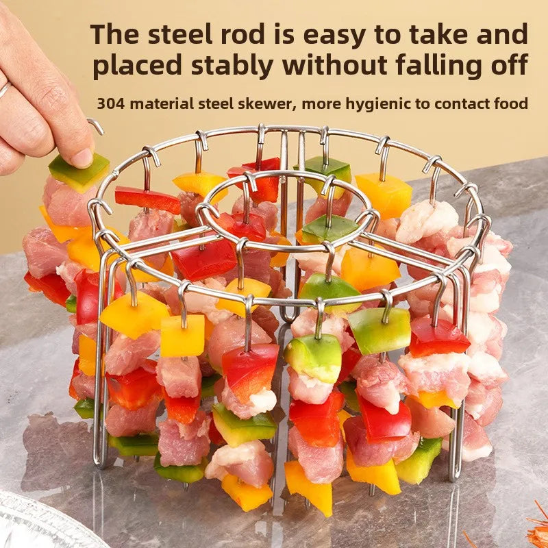 Stainless Steel Air Fryer Kebab Rack Vertical Hanging Skewers Grill | Karnz