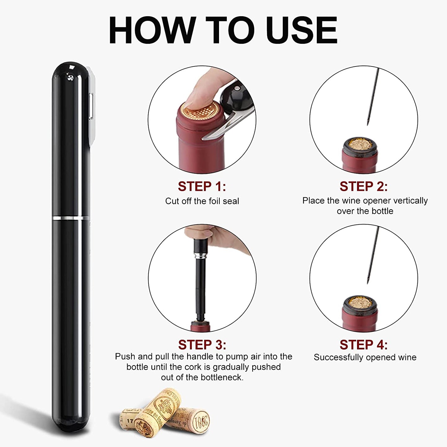 Stainless Steel Air Pump Wine Bottle Opener Bottle Pin Opener | Karnz