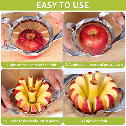 Stainless Steel Apple Slicer Heavy Duty Sharp Fruit Cutter and Divider | Bowlift